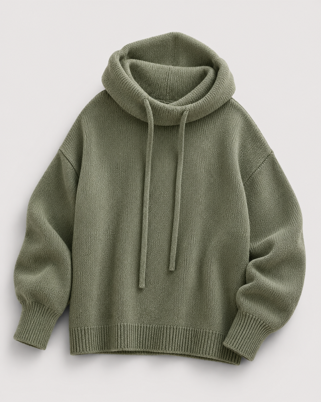 Cozy funnel-neck sweater detail