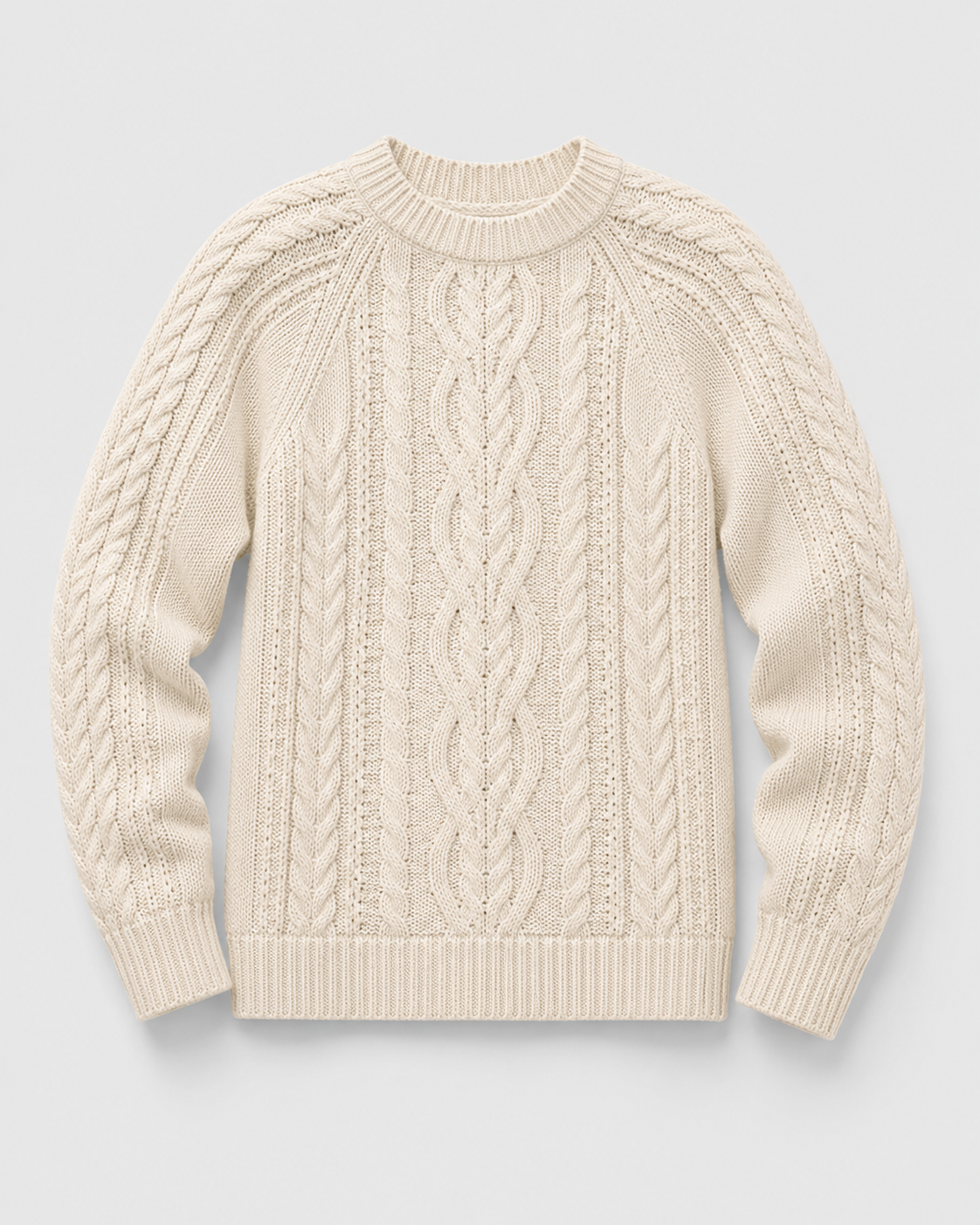Classic cable-knit sweater back