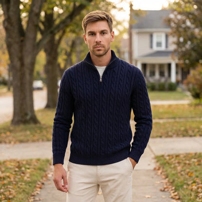 Cable-Knit Quarter-Zip Men's Sweater - Edmond