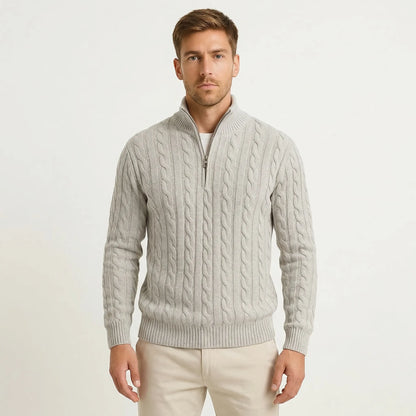 Cable-Knit Quarter-Zip Men's Sweater - Edmond