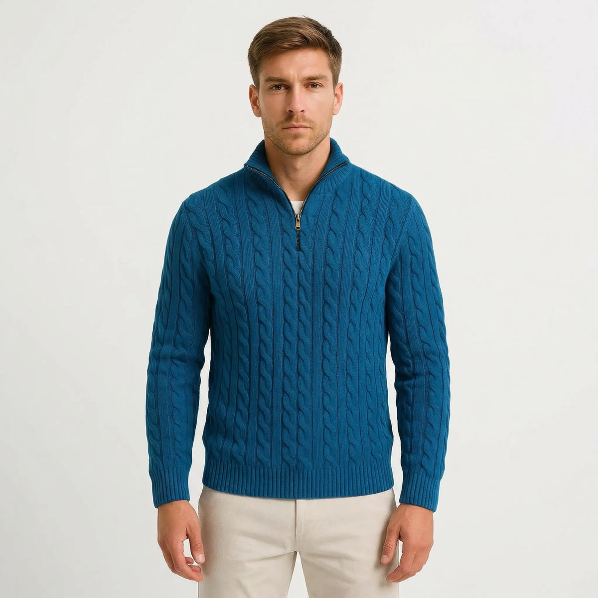 Cable-Knit Quarter-Zip Men's Sweater - Edmond