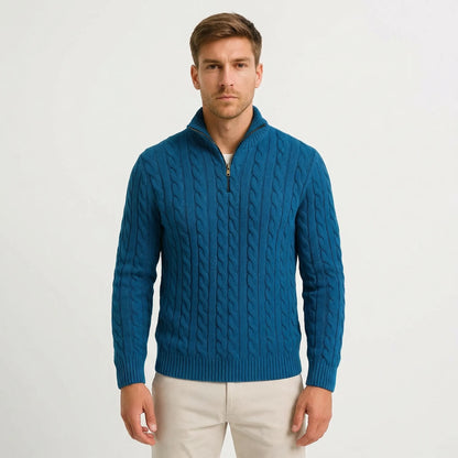 Cable-Knit Quarter-Zip Men's Sweater - Edmond