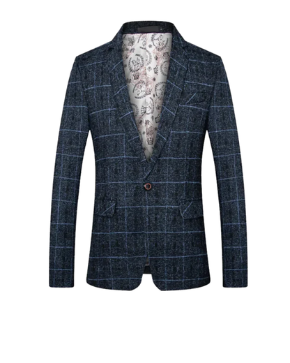 Men's tailored modern blazer in navy blue