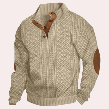 Dany - Warm Casual Men's Sweater with Button Closure