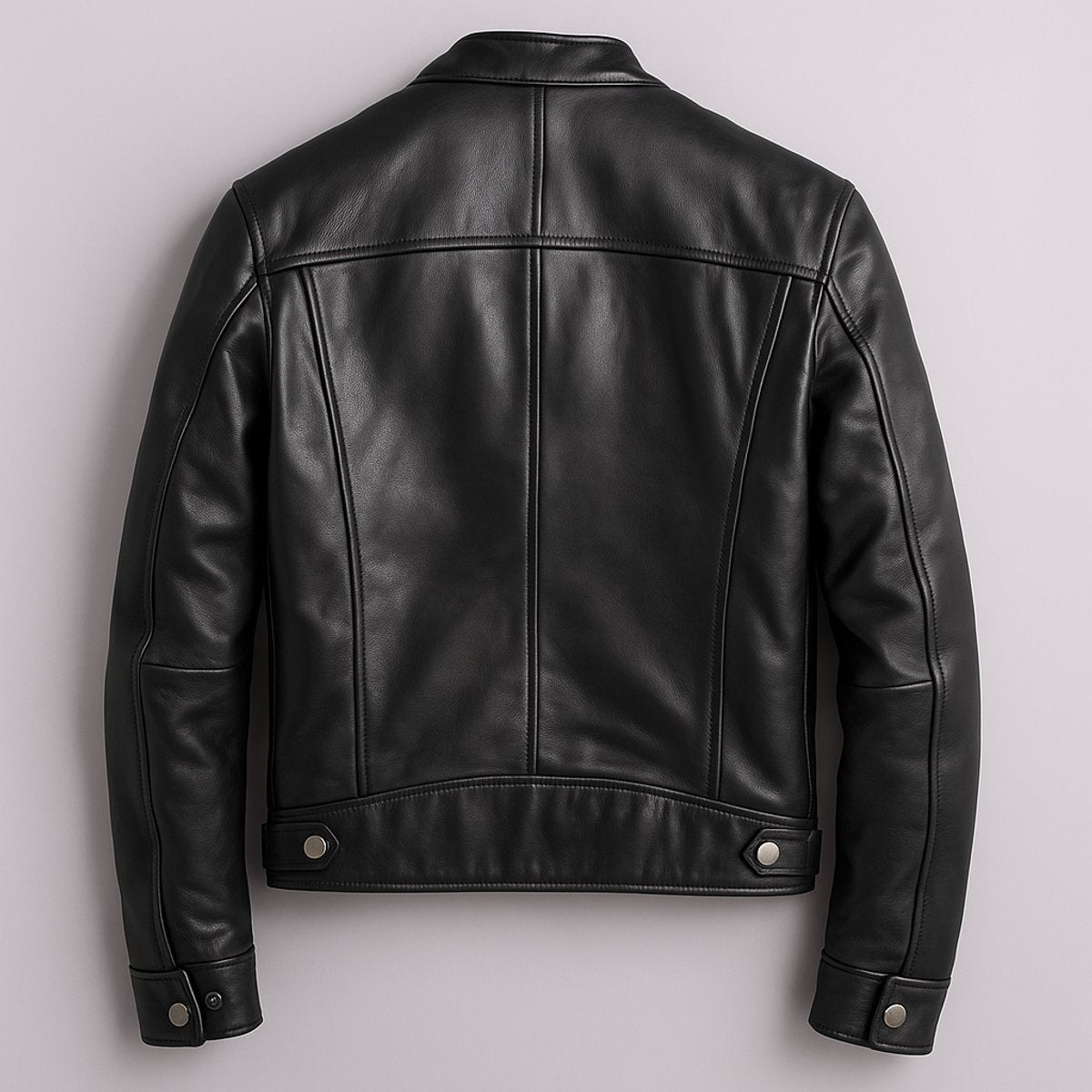 Men's vintage quilted leather moto jacket view 4